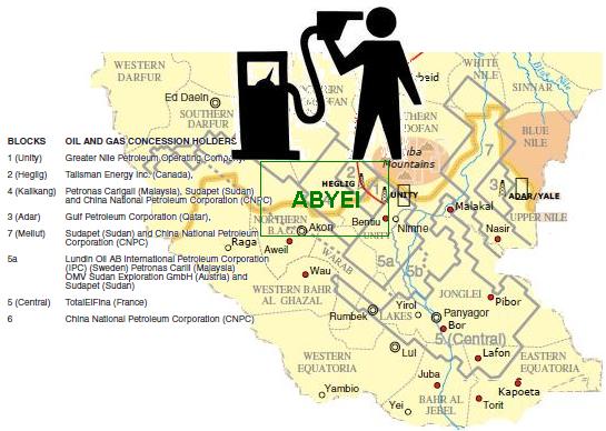 ABYEI OIL MAP